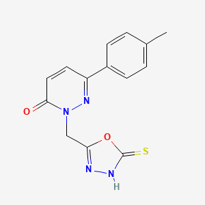 2-((5-mercapto-1,3,4-oxadiazol-2-yl)methyl)-6-(p-tolyl)pyridazin-3(2H)-one