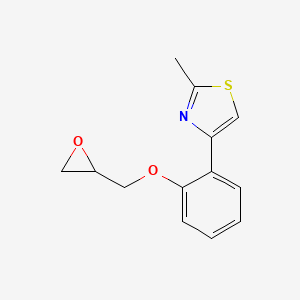 molecular formula C13H13NO2S B2649188 2-Methyl-4-[2-(oxiran-2-ylmethoxy)phenyl]-1,3-thiazole CAS No. 2411248-72-9