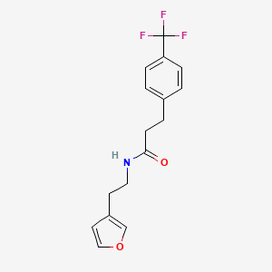 molecular formula C16H16F3NO2 B2649196 N-(2-(furan-3-yl)ethyl)-3-(4-(trifluoromethyl)phenyl)propanamide CAS No. 1797649-18-3