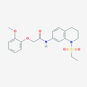 molecular formula C20H24N2O5S B2649198 N-(1-(ethylsulfonyl)-1,2,3,4-tetrahydroquinolin-7-yl)-2-(2-methoxyphenoxy)acetamide CAS No. 946300-43-2