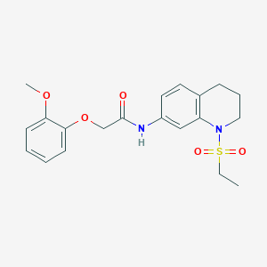 molecular formula C20H24N2O5S B2649198 N-[1-(ethanesulfonyl)-1,2,3,4-tetrahydroquinolin-7-yl]-2-(2-methoxyphenoxy)acetamide CAS No. 946300-43-2