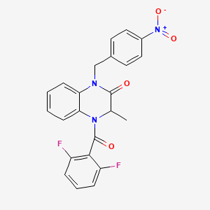 molecular formula C23H17F2N3O4 B2649203 4-(2,6-二氟苯甲酰基)-3-甲基-1-(4-硝基苄基)-3,4-二氢-2(1H)-喹喔啉酮 CAS No. 317833-45-7