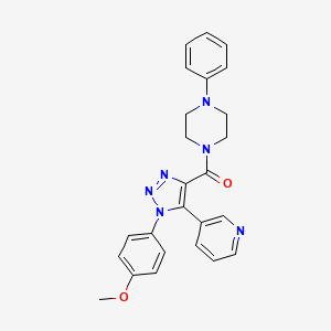 molecular formula C25H24N6O2 B2649208 (1-(4-methoxyphenyl)-5-(pyridin-3-yl)-1H-1,2,3-triazol-4-yl)(4-phenylpiperazin-1-yl)methanone CAS No. 1207043-21-7