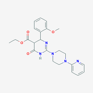 Ethyl 4-(2-(methyloxy)phenyl)-6-oxo-2-(4-(2-pyridinyl)-1-piperazinyl)-1,4,5,6-tetrahydro-5-pyrimidinecarboxylate