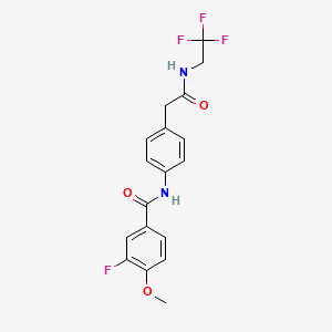 3-fluoro-4-methoxy-N-(4-(2-oxo-2-((2,2,2-trifluoroethyl)amino)ethyl)phenyl)benzamide