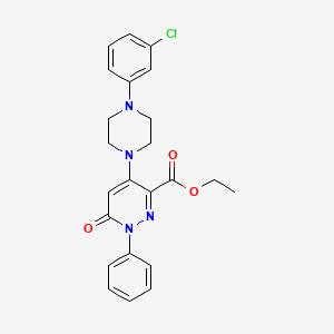 Ethyl 4-(4-(3-chlorophenyl)piperazin-1-yl)-6-oxo-1-phenyl-1,6-dihydropyridazine-3-carboxylate