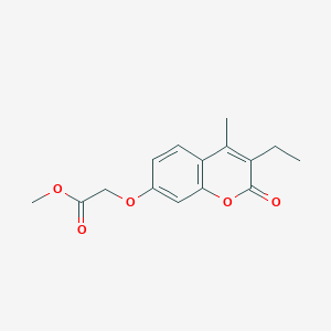 molecular formula C15H16O5 B2649217 2-[(3-Ethyl-4-methyl-2-oxo-1-benzopyran-7-yl)oxy]acetic acid methyl ester CAS No. 692280-49-2