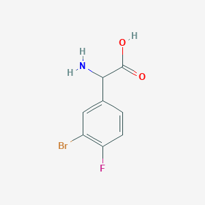 molecular formula C8H7BrFNO2 B2649232 Amino(3-bromo-4-fluorophenyl)acetic acid CAS No. 299164-16-2