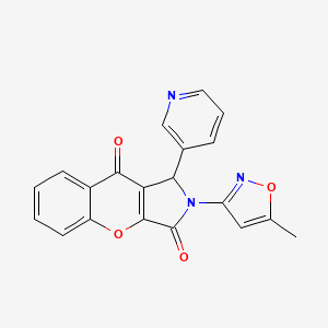 molecular formula C20H13N3O4 B2649246 2-(5-Methyl-1,2-oxazol-3-yl)-1-(pyridin-3-yl)-1,2-dihydrochromeno[2,3-c]pyrrole-3,9-dione CAS No. 874396-78-8