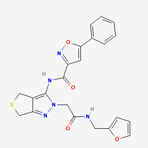 N-(2-(2-((furan-2-ylmethyl)amino)-2-oxoethyl)-4,6-dihydro-2H-thieno[3,4-c]pyrazol-3-yl)-5-phenylisoxazole-3-carboxamide
