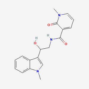 molecular formula C18H19N3O3 B2649251 N-(2-hydroxy-2-(1-methyl-1H-indol-3-yl)ethyl)-1-methyl-2-oxo-1,2-dihydropyridine-3-carboxamide CAS No. 1448131-17-6