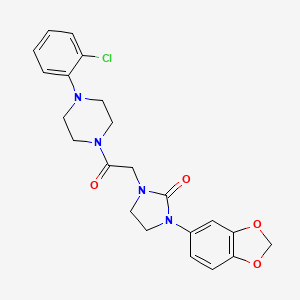 1-(Benzo[d][1,3]dioxol-5-yl)-3-(2-(4-(2-chlorophenyl)piperazin-1-yl)-2-oxoethyl)imidazolidin-2-one