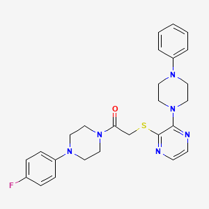 1-(4-(4-Fluorophenyl)piperazin-1-yl)-2-((3-(4-phenylpiperazin-1-yl)pyrazin-2-yl)thio)ethanone