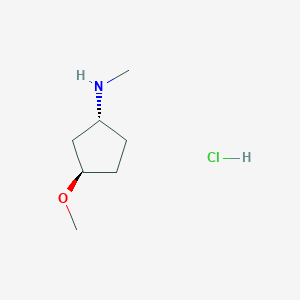 molecular formula C7H16ClNO B2649264 (1R,3R)-3-Methoxy-N-methylcyclopentan-1-amine;hydrochloride CAS No. 2567489-82-9