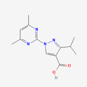 molecular formula C13H16N4O2 B2649266 1-(4,6-二甲基嘧啶-2-基)-3-(丙-2-基)-1H-吡唑-4-羧酸 CAS No. 1152909-89-1