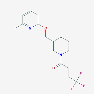 molecular formula C16H21F3N2O2 B2649271 4,4,4-Trifluoro-1-[3-[(6-methylpyridin-2-yl)oxymethyl]piperidin-1-yl]butan-1-one CAS No. 2380141-51-3