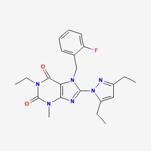 8-(3,5-diethyl-1H-pyrazol-1-yl)-1-ethyl-7-(2-fluorobenzyl)-3-methyl-1H-purine-2,6(3H,7H)-dione