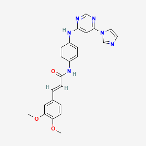 (E)-N-(4-((6-(1H-imidazol-1-yl)pyrimidin-4-yl)amino)phenyl)-3-(3,4-dimethoxyphenyl)acrylamide