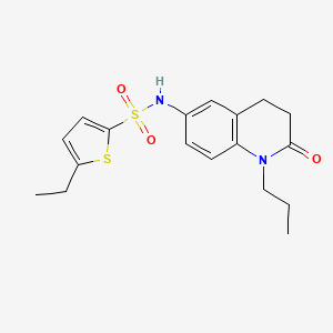 molecular formula C18H22N2O3S2 B2649291 5-ethyl-N-(2-oxo-1-propyl-1,2,3,4-tetrahydroquinolin-6-yl)thiophene-2-sulfonamide CAS No. 941911-82-6