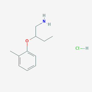 molecular formula C11H18ClNO B2649292 1-[(1-Aminobutan-2-yl)oxy]-2-methylbenzene hydrochloride CAS No. 1384428-01-6