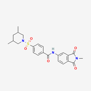 molecular formula C23H25N3O5S B2649293 4-[(3,5-dimethylpiperidin-1-yl)sulfonyl]-N-(2-methyl-1,3-dioxo-2,3-dihydro-1H-isoindol-5-yl)benzamide CAS No. 391867-43-9