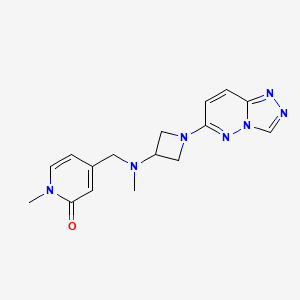 molecular formula C16H19N7O B2649297 1-甲基-4-{[甲基(1-{[1,2,4]三唑并[4,3-b]哒嗪-6-基}氮杂环丁-3-基)氨基]甲基}-1,2-二氢吡啶-2-酮 CAS No. 2201819-88-5
