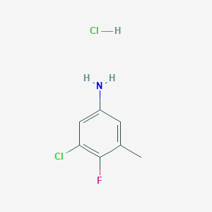 molecular formula C7H8Cl2FN B2649298 3-氯-4-氟-5-甲基苯胺；盐酸盐 CAS No. 2344679-07-6