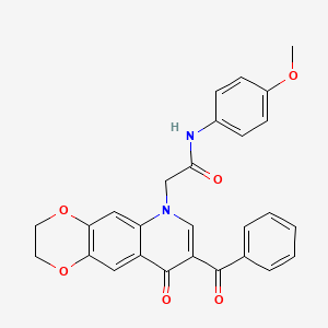 2-(8-benzoyl-9-oxo-2,3-dihydro-[1,4]dioxino[2,3-g]quinolin-6-yl)-N-(4-methoxyphenyl)acetamide