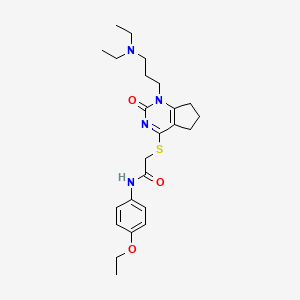 2-((1-(3-(diethylamino)propyl)-2-oxo-2,5,6,7-tetrahydro-1H-cyclopenta[d]pyrimidin-4-yl)thio)-N-(4-ethoxyphenyl)acetamide