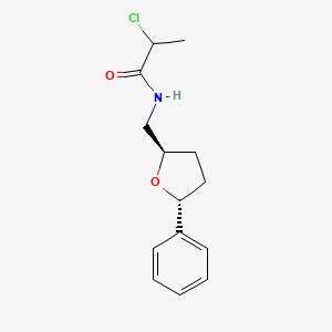 2-Chloro-N-[[(2R,5R)-5-phenyloxolan-2-yl]methyl]propanamide