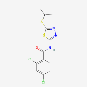 molecular formula C12H11Cl2N3OS2 B2649322 2,4-dichloro-N-(5-(isopropylthio)-1,3,4-thiadiazol-2-yl)benzamide CAS No. 393567-91-4