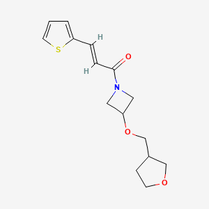 (E)-1-(3-((tetrahydrofuran-3-yl)methoxy)azetidin-1-yl)-3-(thiophen-2-yl)prop-2-en-1-one