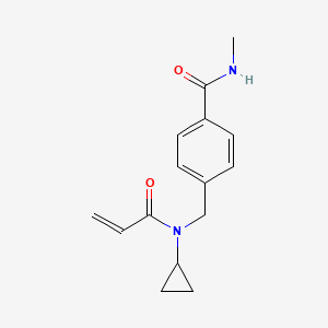 molecular formula C15H18N2O2 B2649329 4-[[Cyclopropyl(prop-2-enoyl)amino]methyl]-N-methylbenzamide CAS No. 2361896-00-4