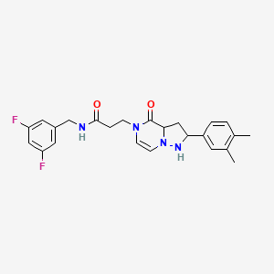 molecular formula C24H22F2N4O2 B2649343 N-[(3,5-difluorophenyl)methyl]-3-[2-(3,4-dimethylphenyl)-4-oxo-4H,5H-pyrazolo[1,5-a]pyrazin-5-yl]propanamide CAS No. 1326901-14-7