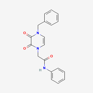 molecular formula C19H17N3O3 B2649348 2-(4-苄基-2,3-二氧代-3,4-二氢吡嗪-1(2H)-基)-N-苯乙酰胺 CAS No. 895640-90-1