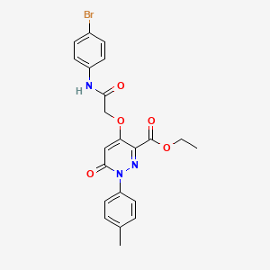 molecular formula C22H20BrN3O5 B2649353 Ethyl 4-(2-((4-bromophenyl)amino)-2-oxoethoxy)-6-oxo-1-(p-tolyl)-1,6-dihydropyridazine-3-carboxylate CAS No. 899729-98-7