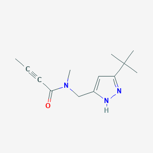 molecular formula C13H19N3O B2649356 N-[(3-Tert-butyl-1H-pyrazol-5-yl)methyl]-N-methylbut-2-ynamide CAS No. 2411195-63-4