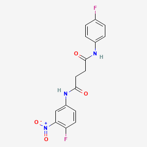 molecular formula C16H13F2N3O4 B2649359 N-(4-fluoro-3-nitrophenyl)-N'-(4-fluorophenyl)butanediamide CAS No. 329777-79-9