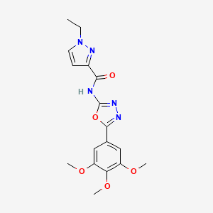 1-ethyl-N-(5-(3,4,5-trimethoxyphenyl)-1,3,4-oxadiazol-2-yl)-1H-pyrazole-3-carboxamide