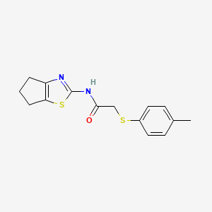 molecular formula C15H16N2OS2 B2649371 N-(5,6-二氢-4H-环戊[d]噻唑-2-基)-2-(对甲苯硫基)乙酰胺 CAS No. 895456-30-1