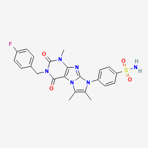 4-{3-[(4-Fluorophenyl)methyl]-1,6,7-trimethyl-2,4-dioxo-1,3,5-trihydro-4-imida zolino[1,2-h]purin-8-yl}benzenesulfonamide