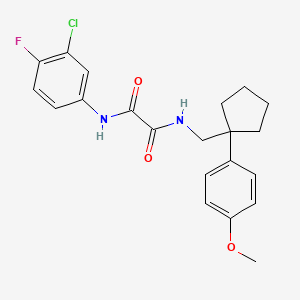 molecular formula C21H22ClFN2O3 B2649386 N1-(3-氯-4-氟苯基)-N2-((1-(4-甲氧基苯基)环戊基)甲基)草酰胺 CAS No. 1091475-96-5