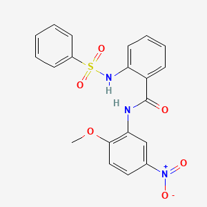molecular formula C20H17N3O6S B2649394 2-(benzenesulfonamido)-N-(2-methoxy-5-nitrophenyl)benzamide CAS No. 831207-18-2