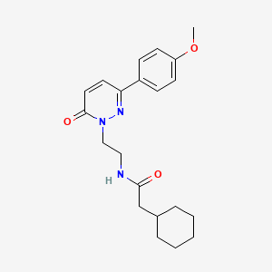 molecular formula C21H27N3O3 B2649401 2-环己基-N-(2-(3-(4-甲氧基苯基)-6-氧代哒嗪-1(6H)-基)乙基)乙酰胺 CAS No. 921529-26-2