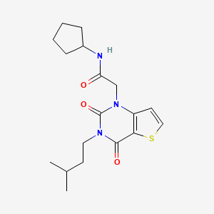 N-cyclopentyl-2-[3-(3-methylbutyl)-2,4-dioxo-3,4-dihydrothieno[3,2-d]pyrimidin-1(2H)-yl]acetamide