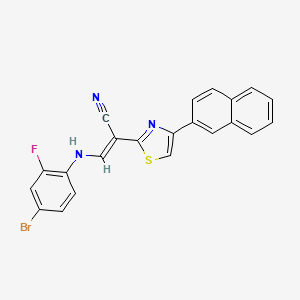 (2E)-3-[(4-bromo-2-fluorophenyl)amino]-2-[4-(naphthalen-2-yl)-1,3-thiazol-2-yl]prop-2-enenitrile