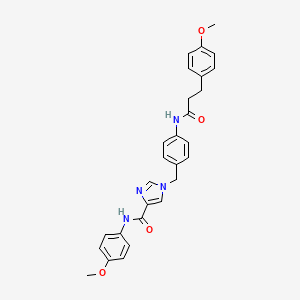 N-(4-methoxyphenyl)-1-(4-(3-(4-methoxyphenyl)propanamido)benzyl)-1H-imidazole-4-carboxamide