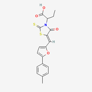(Z)-2-(4-oxo-2-thioxo-5-((5-(p-tolyl)furan-2-yl)methylene)thiazolidin-3-yl)butanoic acid
