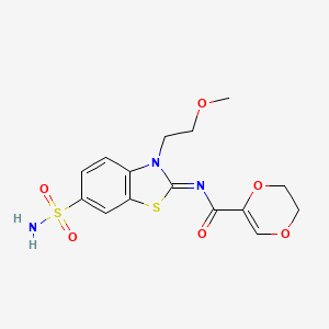 (Z)-N-(3-(2-methoxyethyl)-6-sulfamoylbenzo[d]thiazol-2(3H)-ylidene)-5,6-dihydro-1,4-dioxine-2-carboxamide