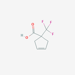 molecular formula C7H7F3O2 B2649436 1-(Trifluoromethyl)-3-cyclopentene-1-carboxylic acid CAS No. 1374328-81-0